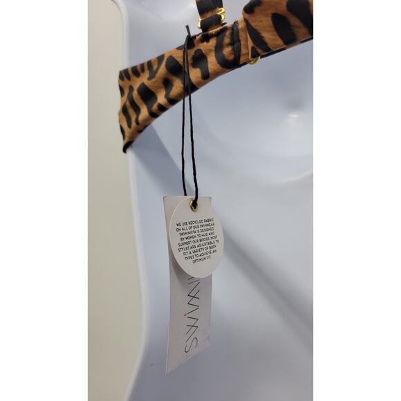 Christian Lacroix x Swiminista Leopard Animal Print Play Bikini Top Medium - Picture 6 of 8